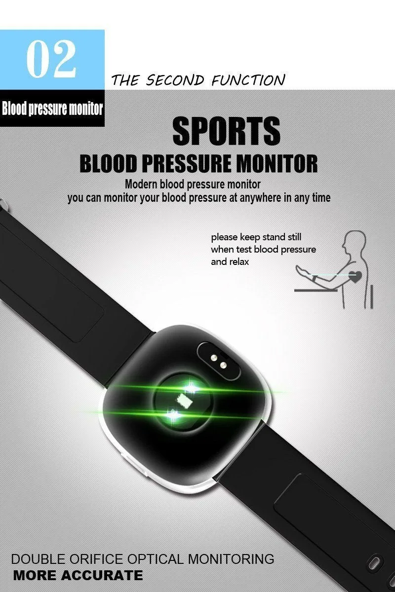 Classic Smart Watch Blood Pressure Heart Rate Monitor Smart Bracelet with Pedometer Sleep Fitness Tracker for Android IOS Smartphone