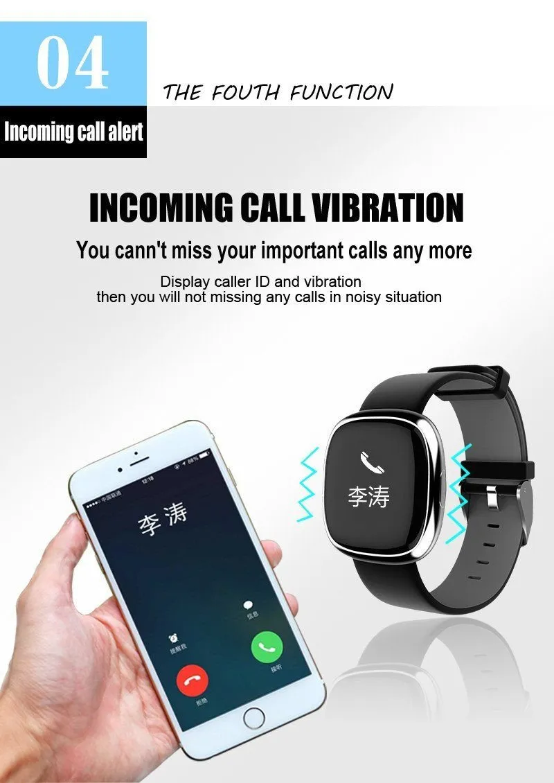 Classic Smart Watch Blood Pressure Heart Rate Monitor Smart Bracelet with Pedometer Sleep Fitness Tracker for Android IOS Smartphone