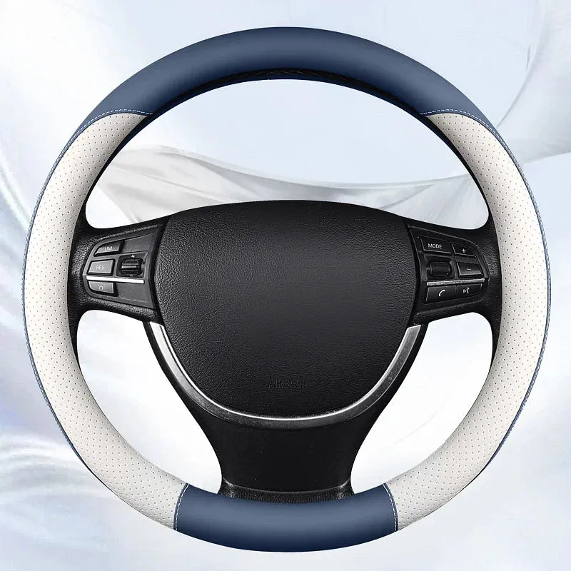 Color Name: Black - Motocovers Car Anti-Slip leather Steering
