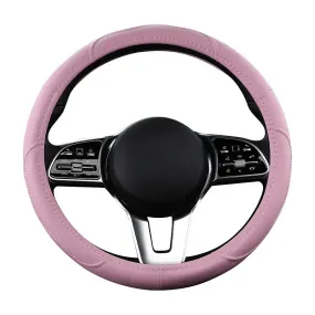 Color Name: Gold - Car Anti-Slip Leather Steering wheel Cover