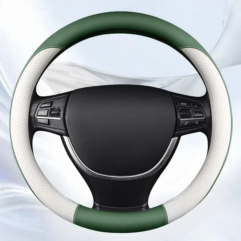 Color Name: GRAY - Motocovers Car Anti-Slip leather Steering