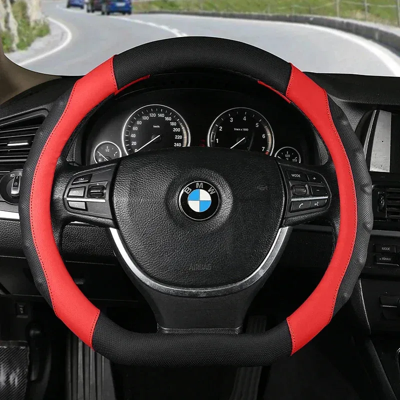 Color Name: light green - Car Anti-Slip Leather Steering Wheel
