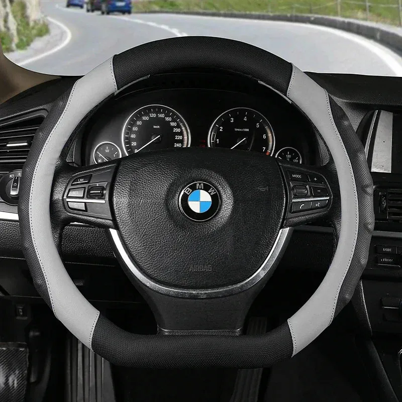 Color Name: light green - Car Anti-Slip Leather Steering Wheel