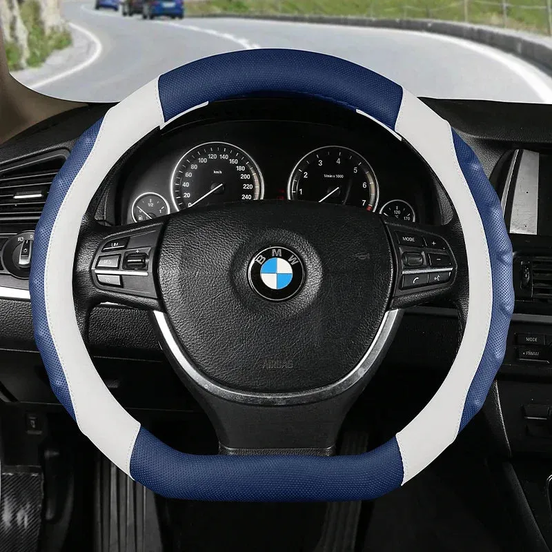 Color Name: light green - Car Anti-Slip Leather Steering Wheel