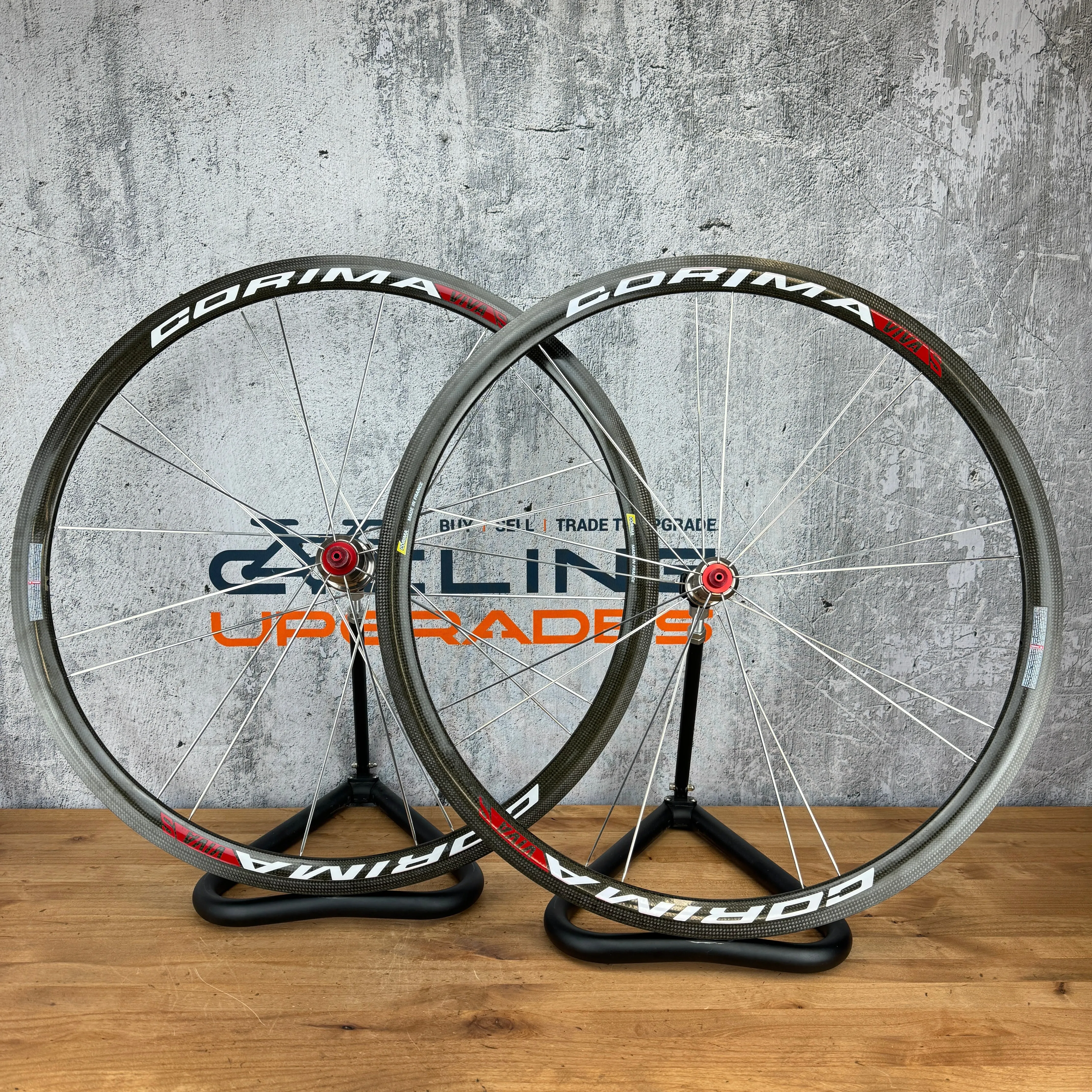 Corima Viva S 34mm Carbon Tubular Rim Brake Road Bike Wheelset 700c 1235g