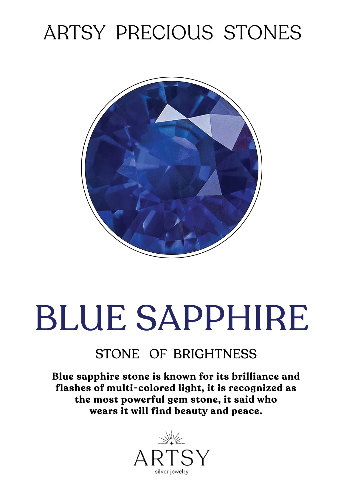 Curved Blue Sapphire Stone Band