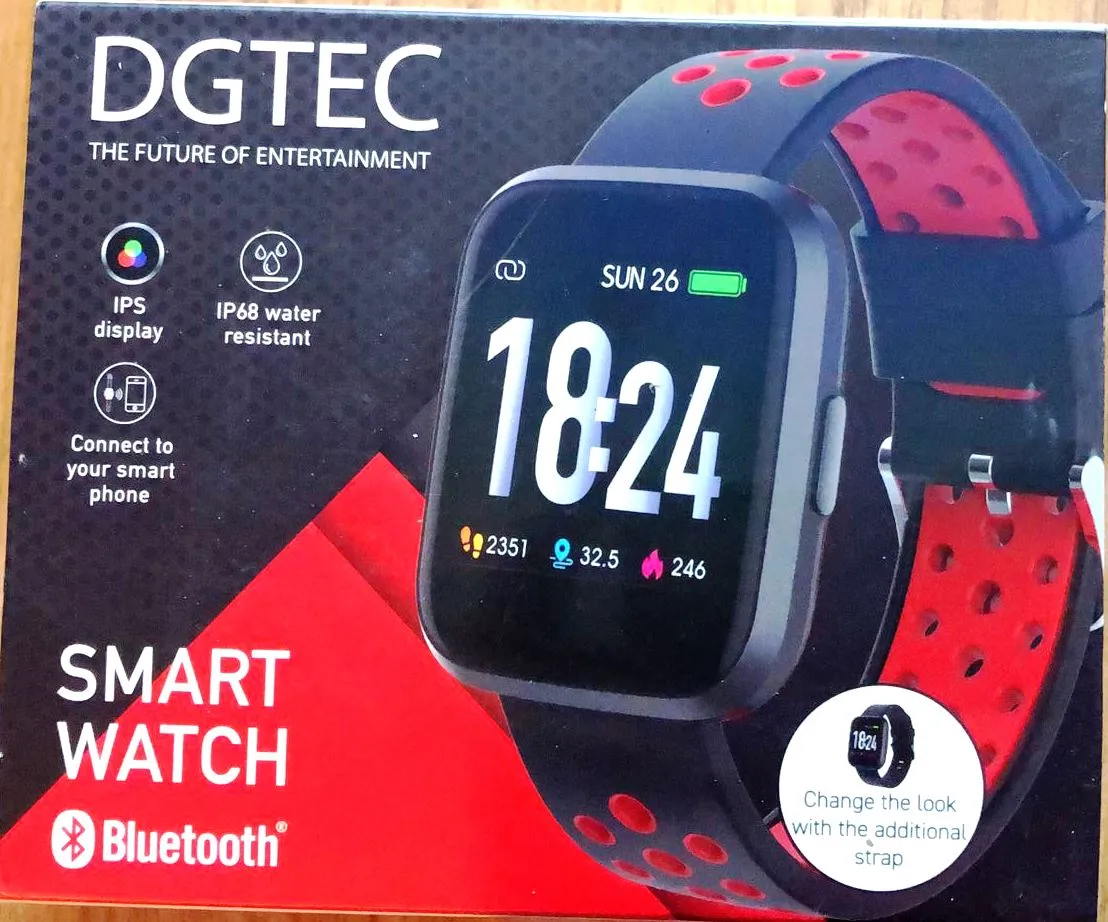 DGTEC 1.4'' IPS Smart Watch - Black & Red /DG1424BSW