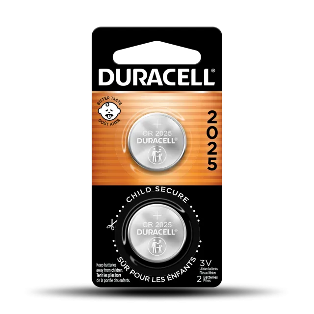 Duracell CR 2025 Lithium Coin Battery with Bitter Coating