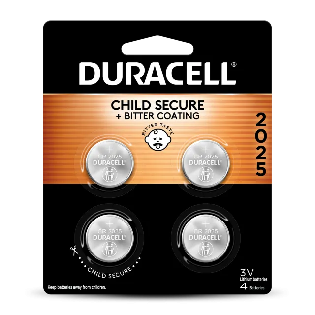 Duracell CR 2025 Lithium Coin Battery with Bitter Coating