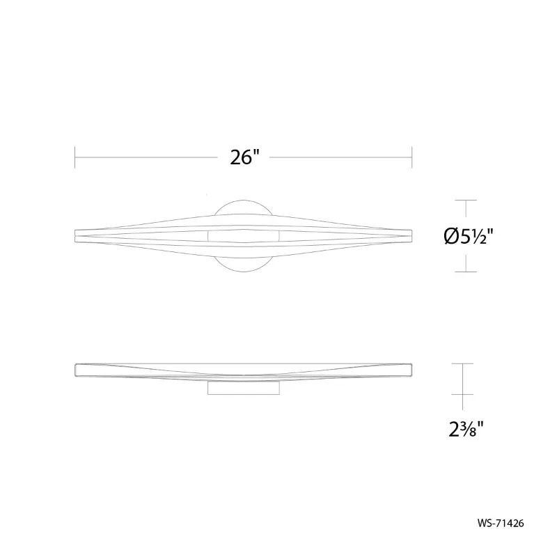 dweLED WS-71426 Jagger 2-lt 26" LED Bath Vanity