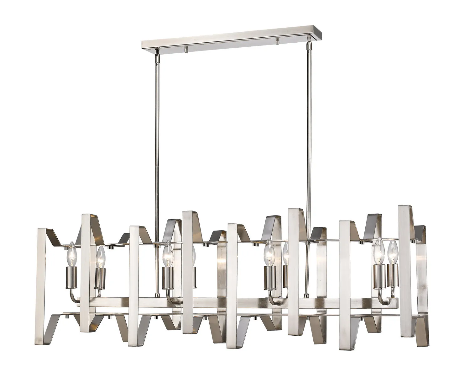Eight Light Island/Billiard from the Marsala Collection in Brushed Nickel Finish by Z-Lite