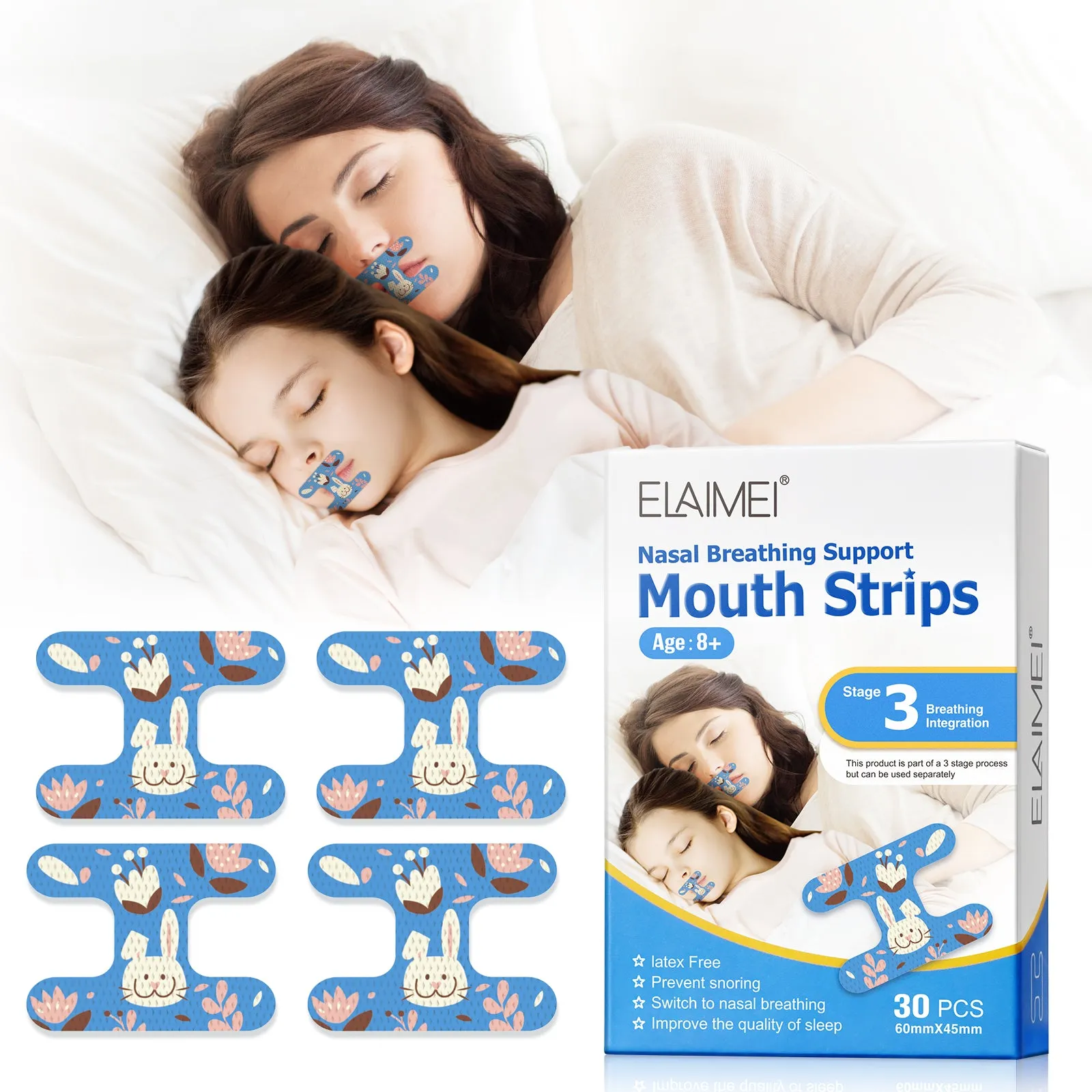 Elaimei Kids Sleep Strips, Nasal Breathing Support