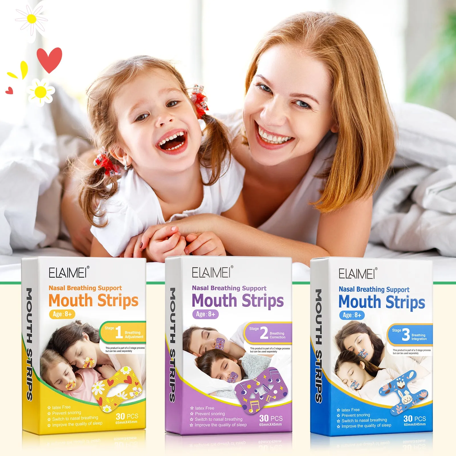 Elaimei Kids Sleep Strips, Nasal Breathing Support