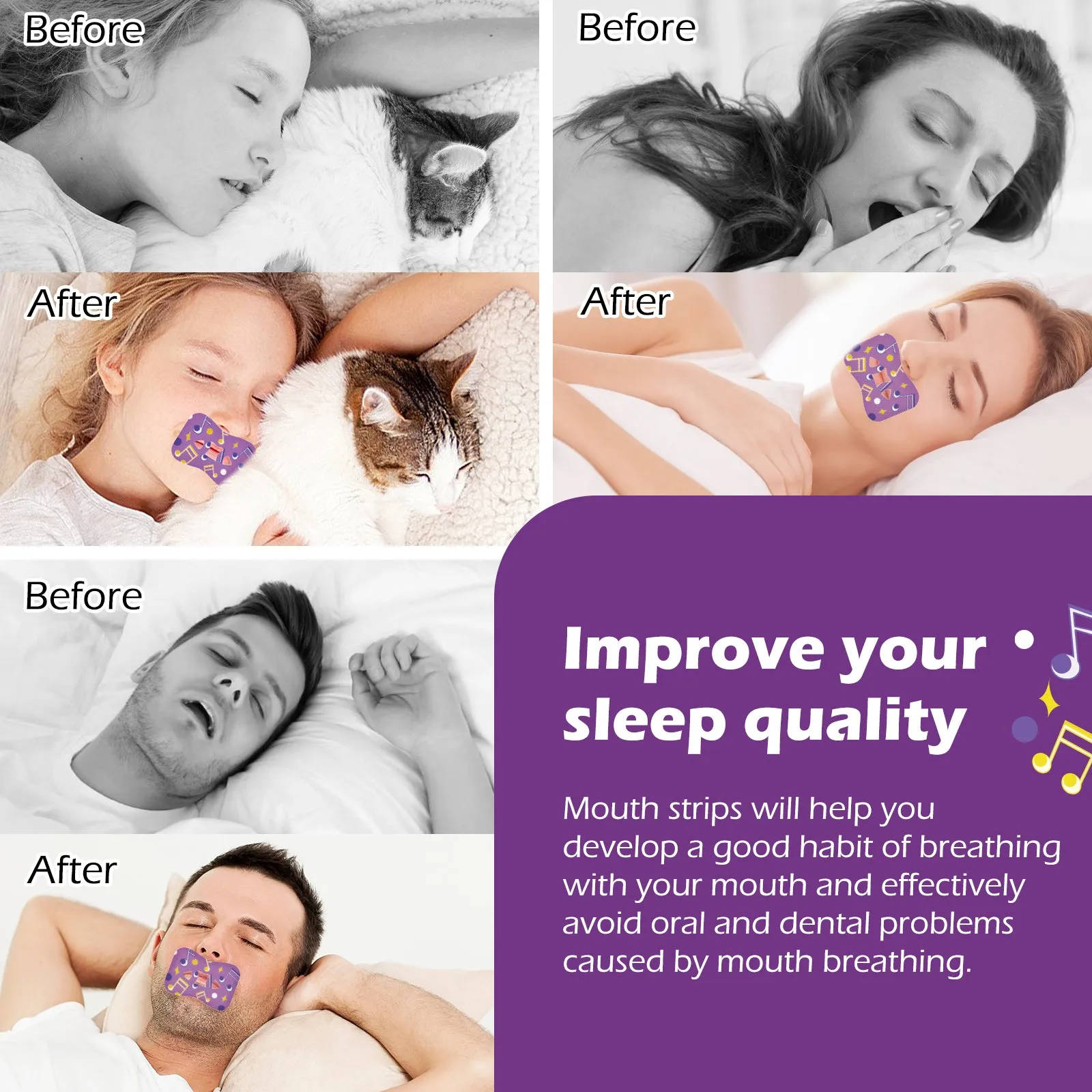 Elaimei Kids Sleep Strips, Nasal Breathing Support