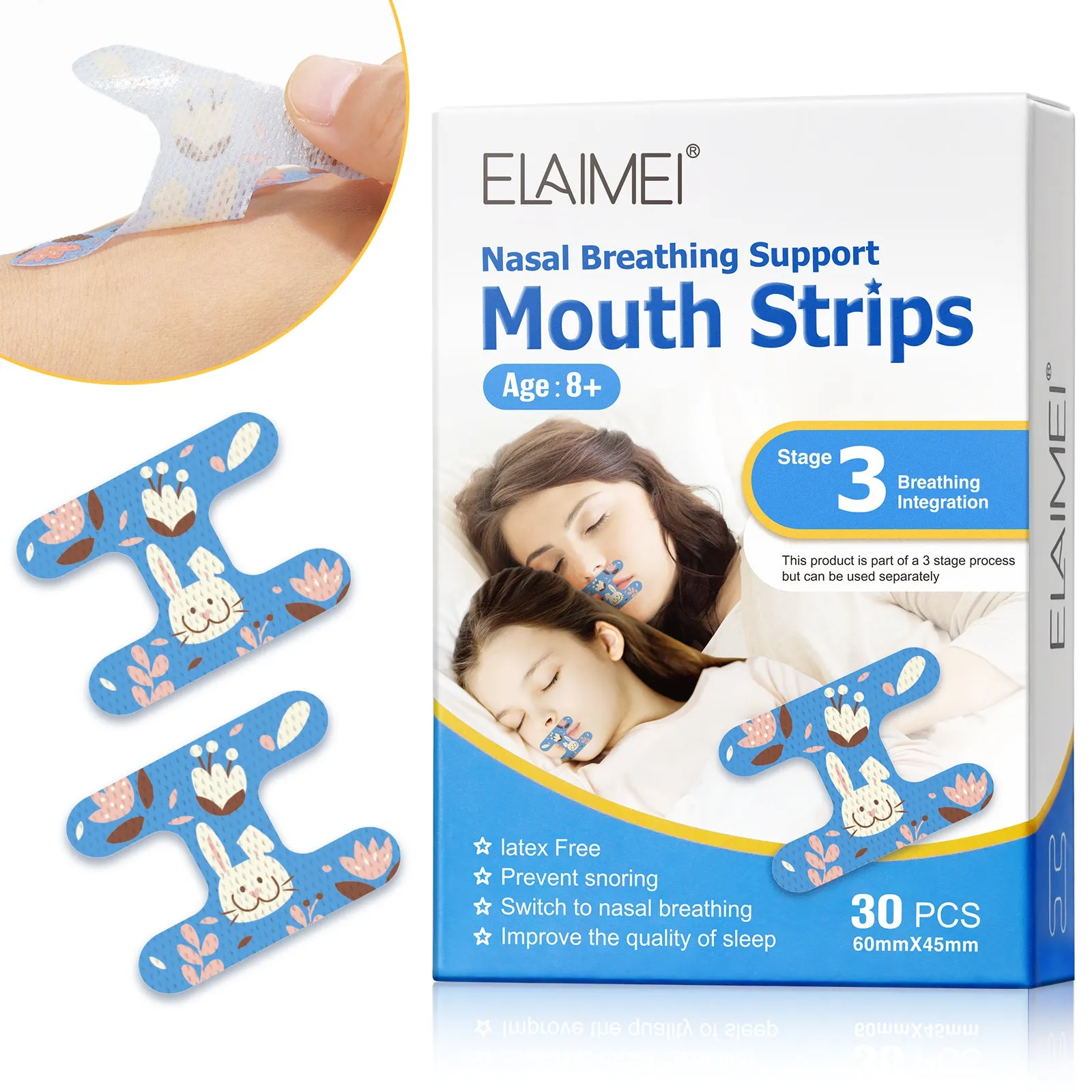 Elaimei Kids Sleep Strips, Nasal Breathing Support