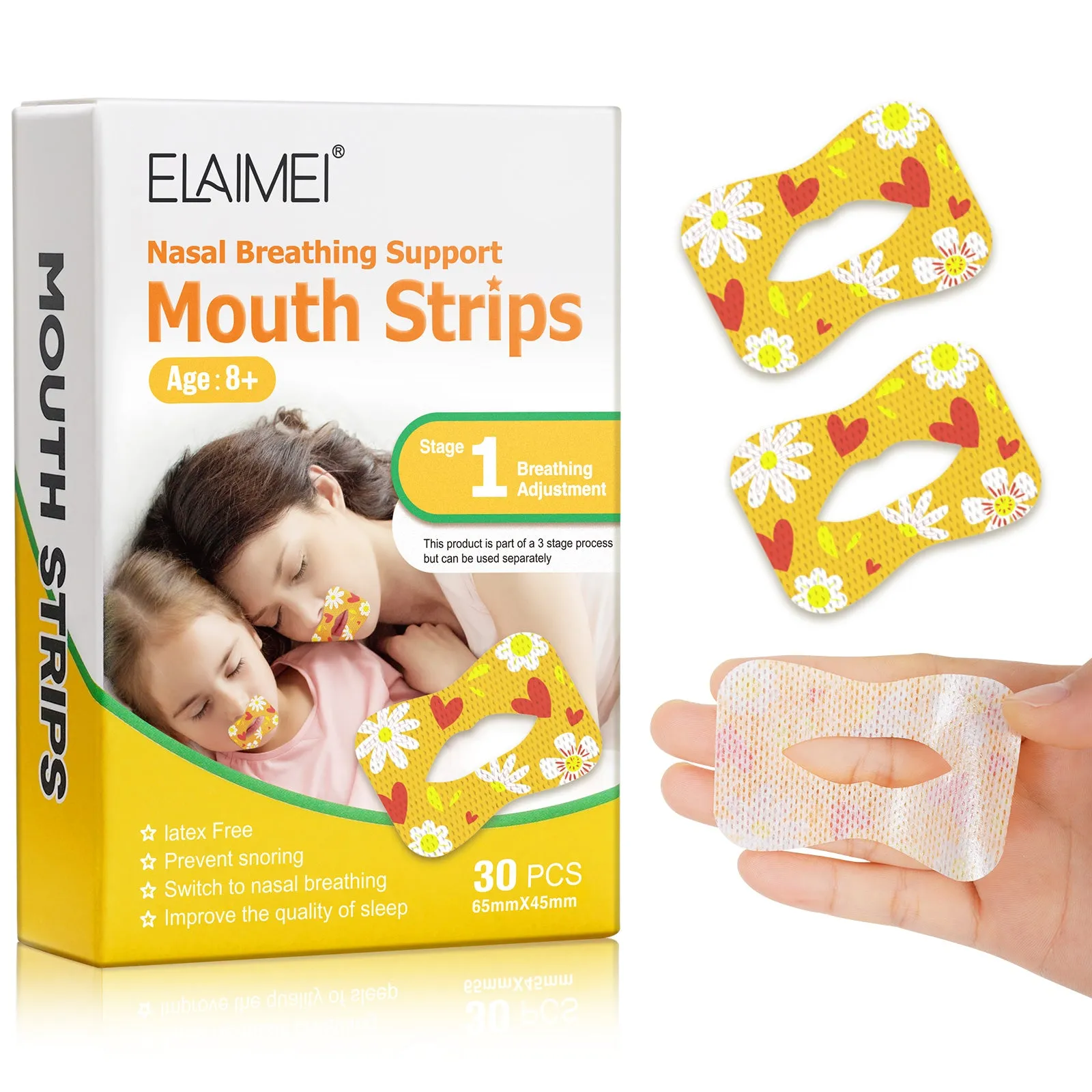 Elaimei Kids Sleep Strips, Nasal Breathing Support
