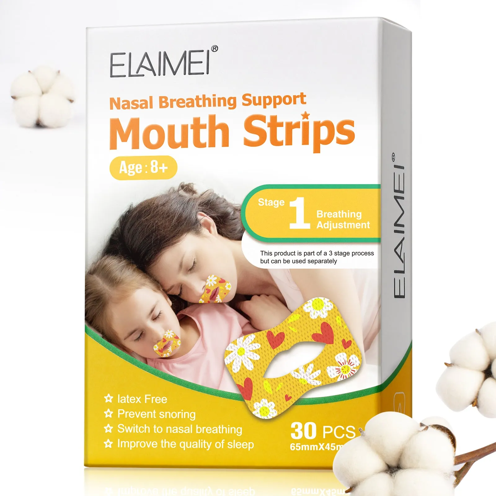 Elaimei Kids Sleep Strips, Nasal Breathing Support
