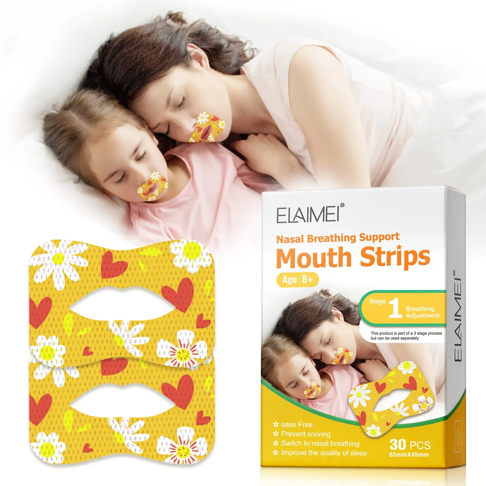 Elaimei Kids Sleep Strips, Nasal Breathing Support