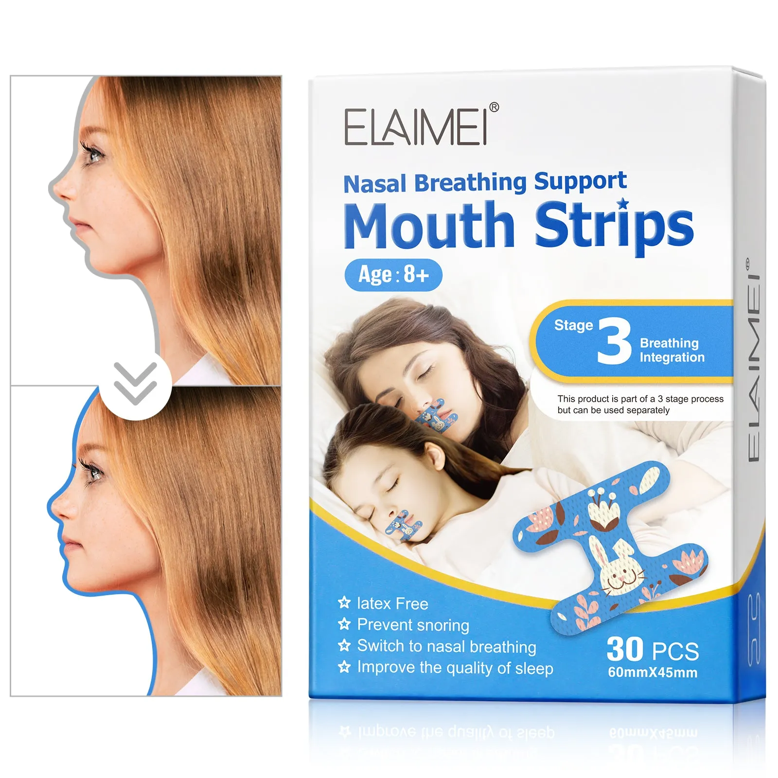 Elaimei Kids Sleep Strips, Nasal Breathing Support