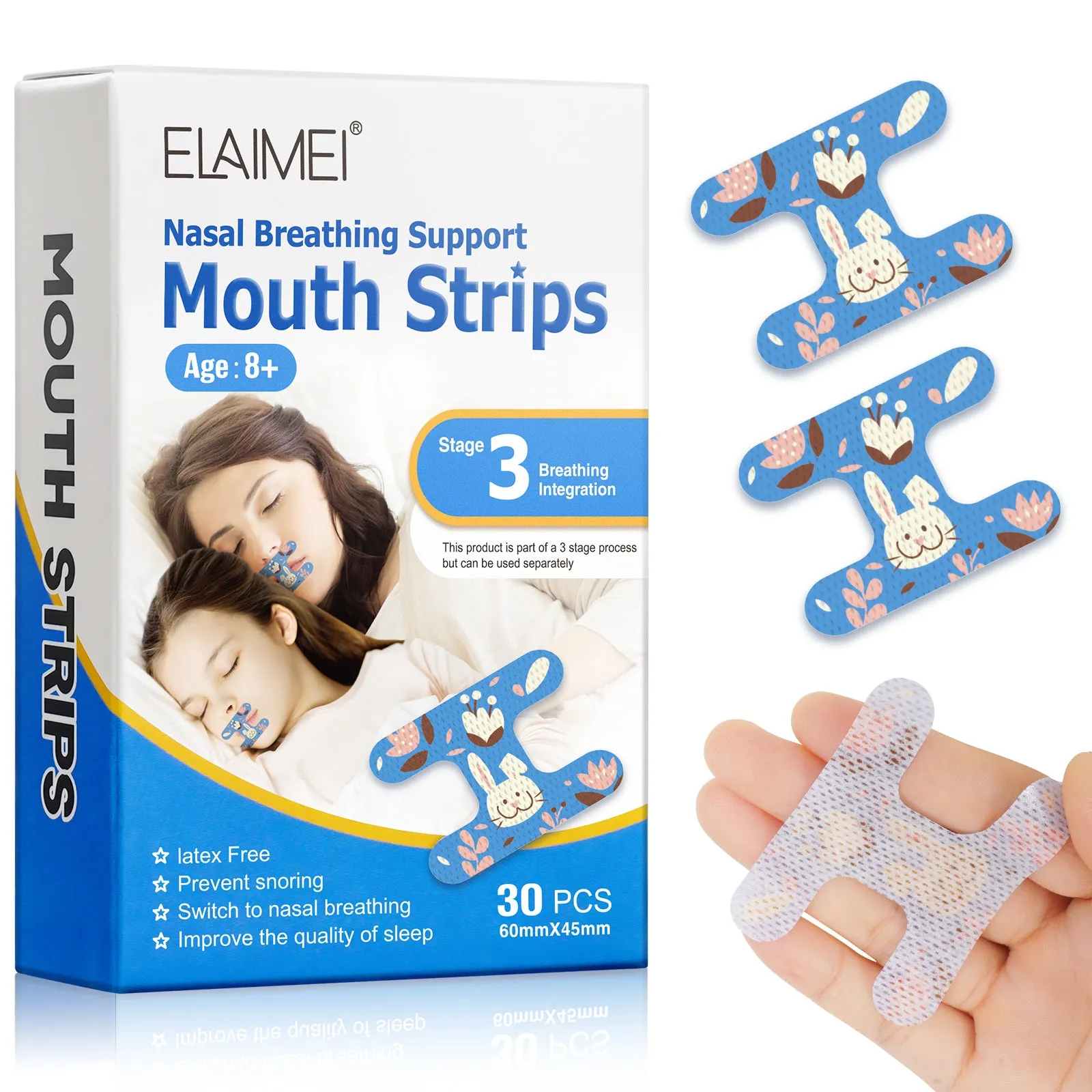 Elaimei Kids Sleep Strips, Nasal Breathing Support