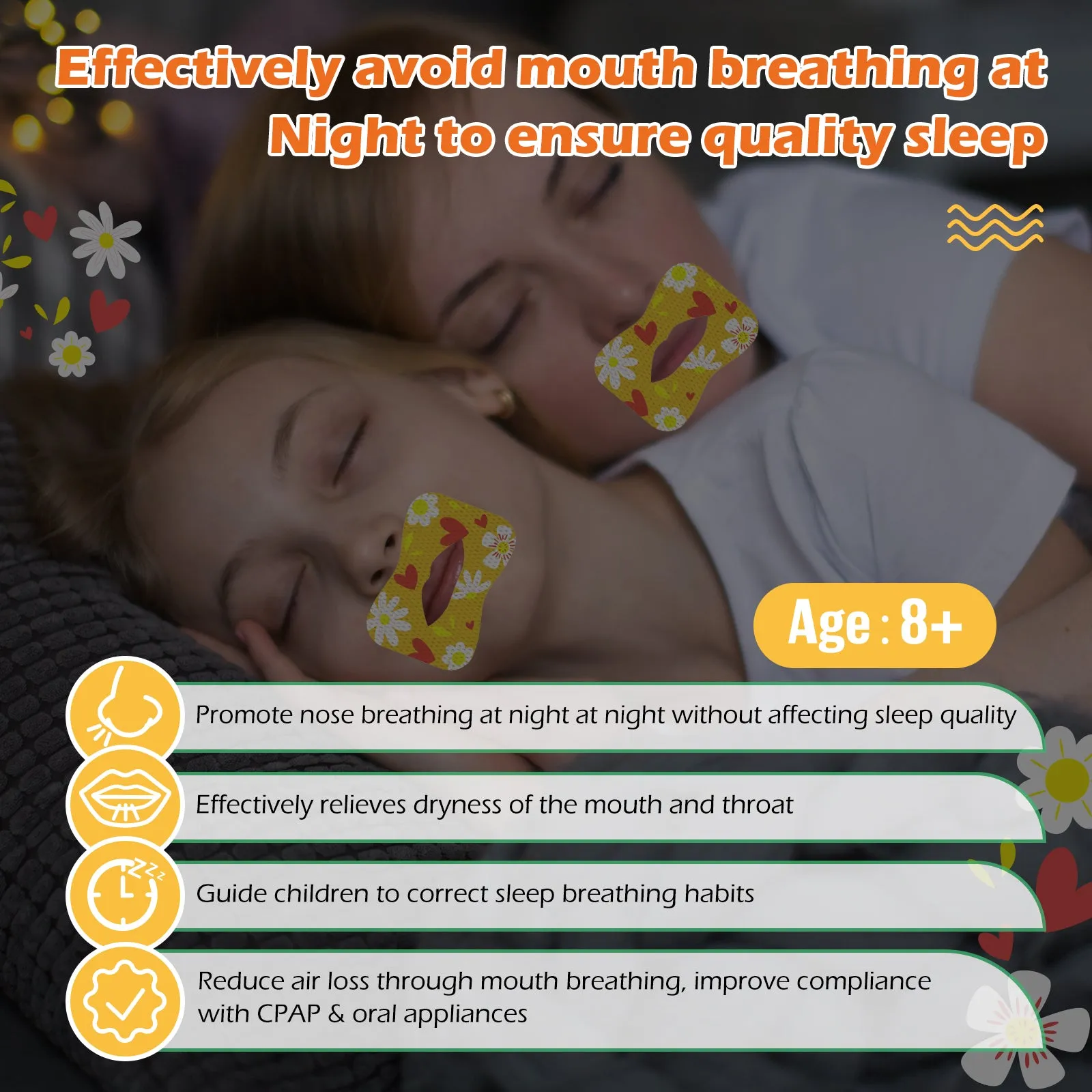 Elaimei Kids Sleep Strips, Nasal Breathing Support