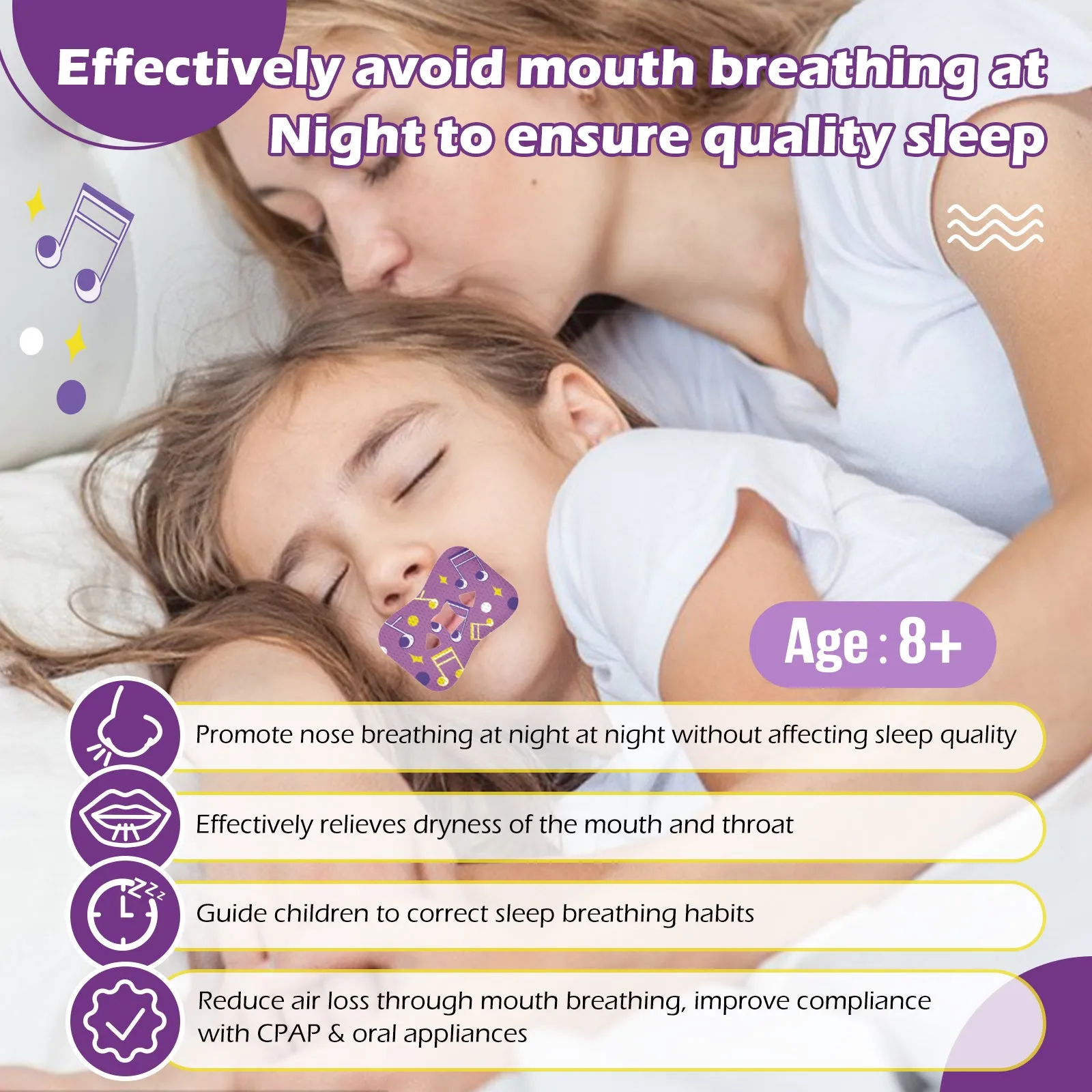 Elaimei Kids Sleep Strips, Nasal Breathing Support