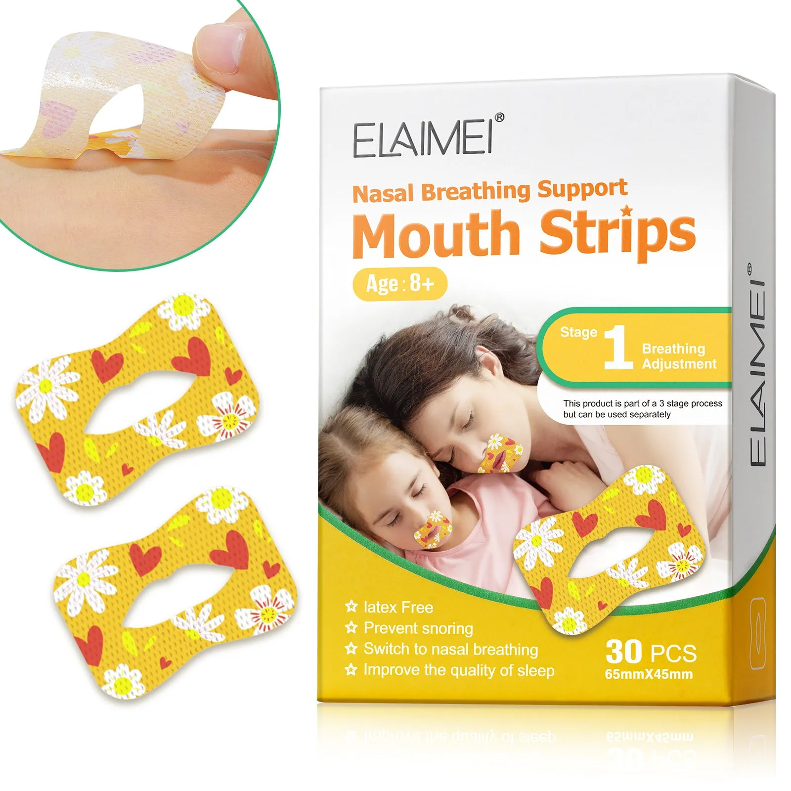 Elaimei Kids Sleep Strips, Nasal Breathing Support