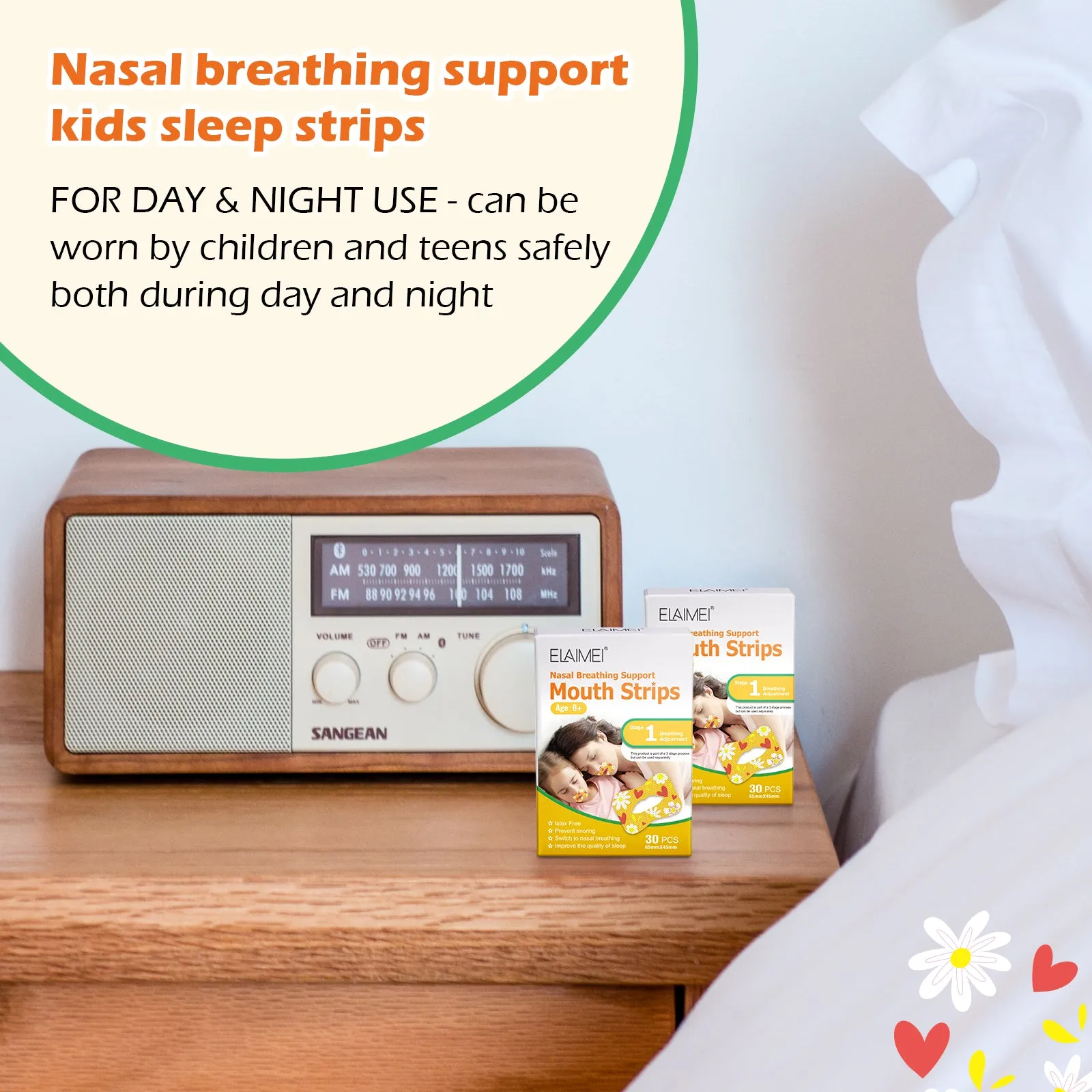 Elaimei Kids Sleep Strips, Nasal Breathing Support