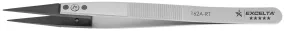 Excelta 162A-RT Neverust® Stainless Steel Tweezers with Finger Grips & Replaceable Straight, Pointed 0.020" Wide PEEK Tips