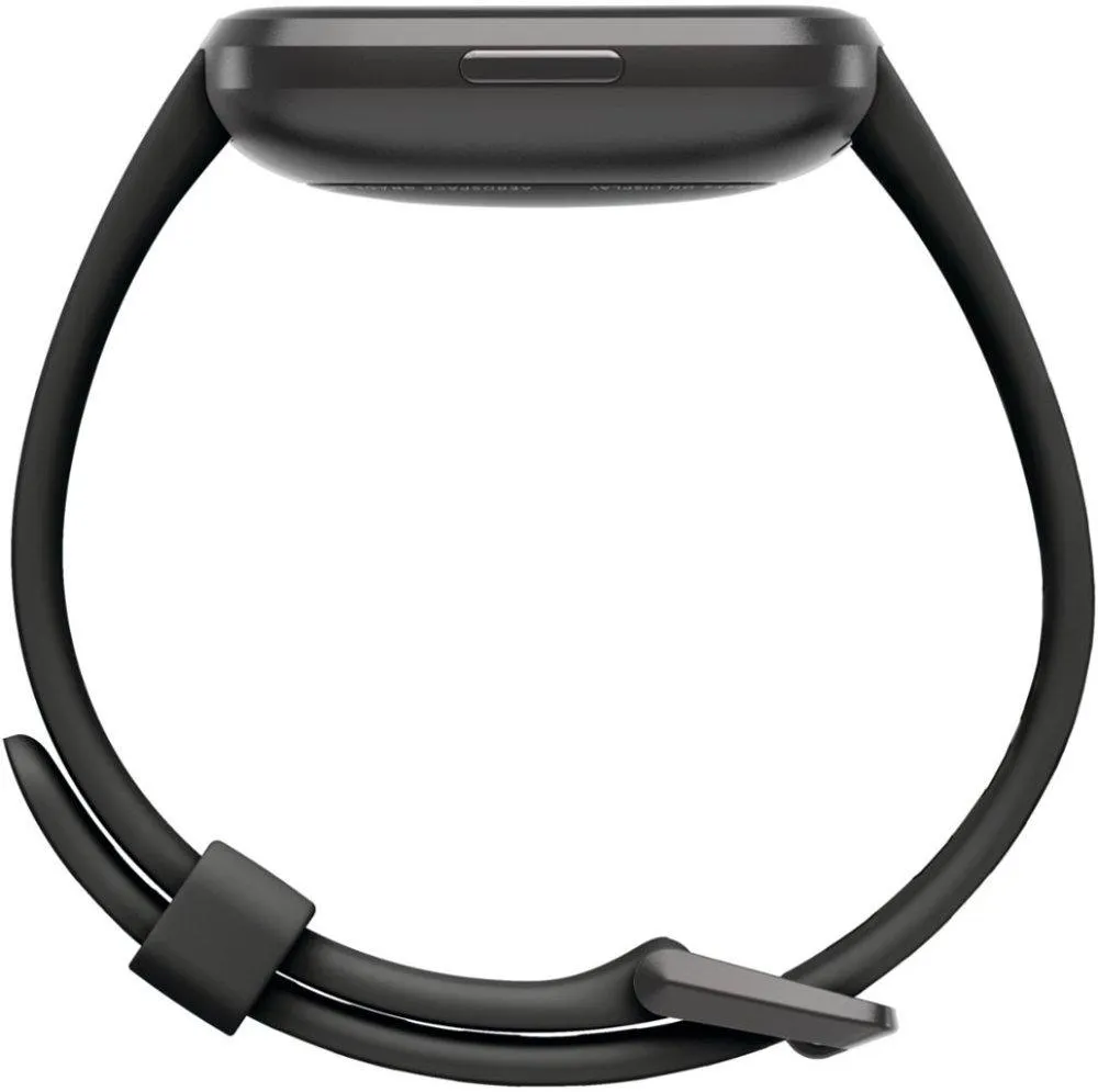 Fitbit - Versa 2 Smartwatch 40mm Aluminum - Black/Carbon with Silicone Band
