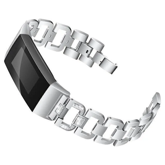 fitness tracker Stainless Steel Diamond Bracelet Watch Replacement Band Strap For Fitbit Charge 3 4 wearable devices smartwatch|Smart Accessories|