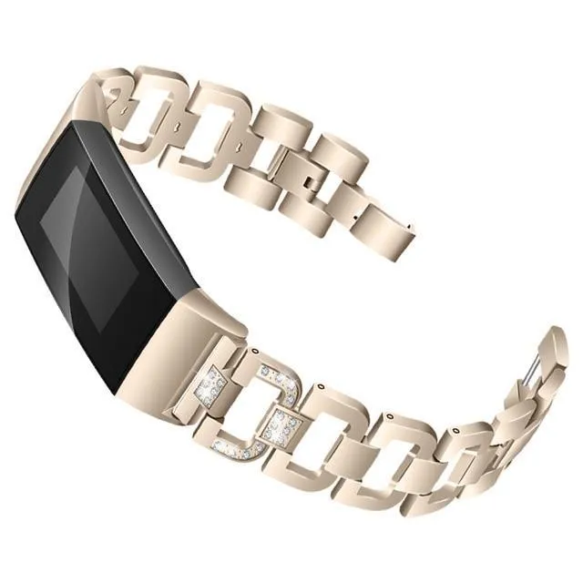 fitness tracker Stainless Steel Diamond Bracelet Watch Replacement Band Strap For Fitbit Charge 3 4 wearable devices smartwatch|Smart Accessories|