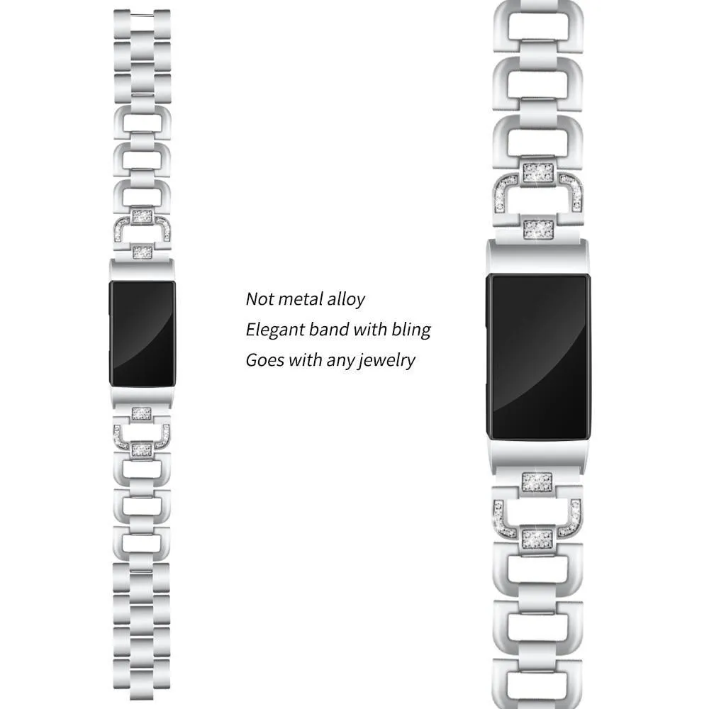fitness tracker Stainless Steel Diamond Bracelet Watch Replacement Band Strap For Fitbit Charge 3 4 wearable devices smartwatch|Smart Accessories|
