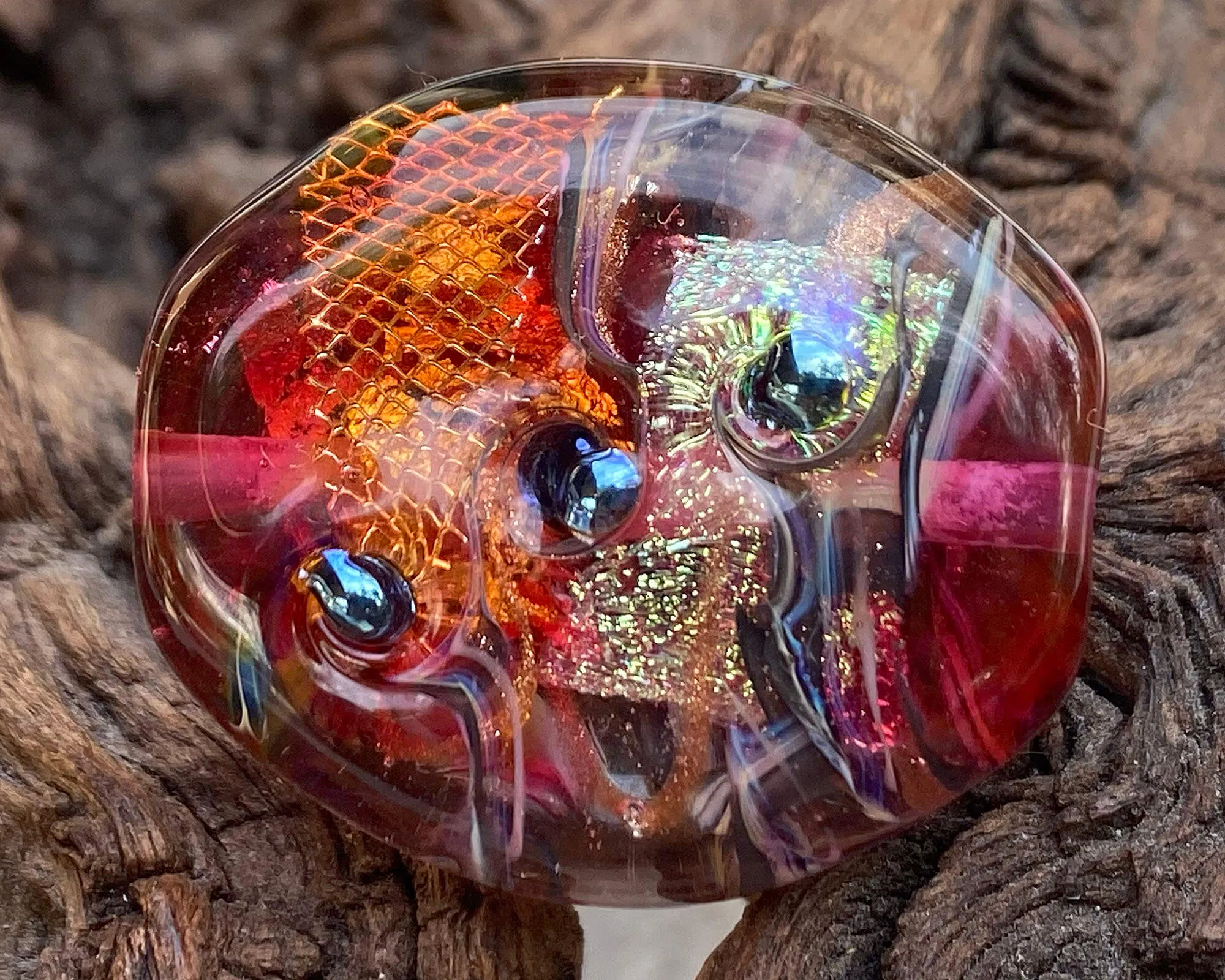 Fuchsia Pink Treasure Lampwork Focal Bead SRA
