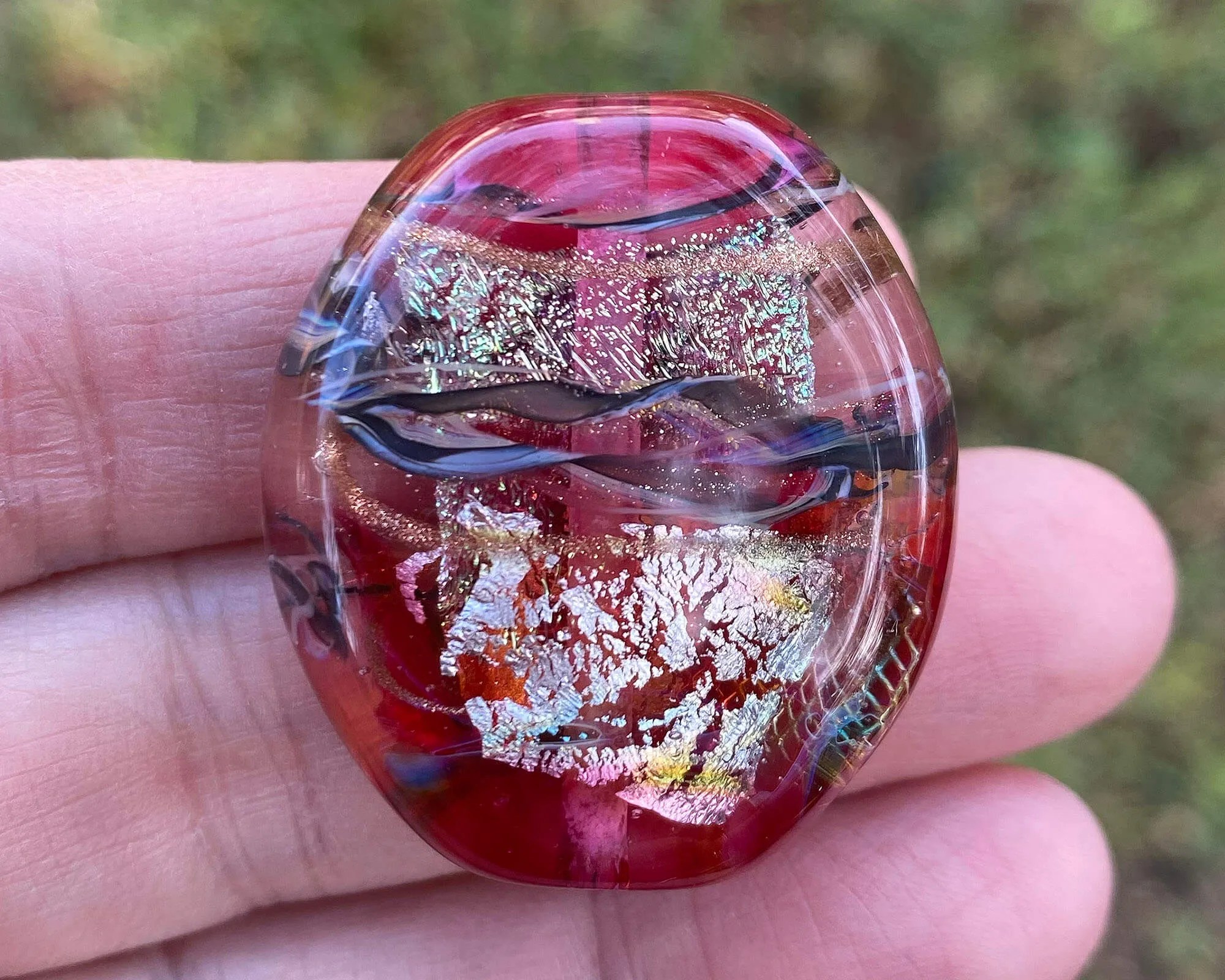 Fuchsia Pink Treasure Lampwork Focal Bead SRA
