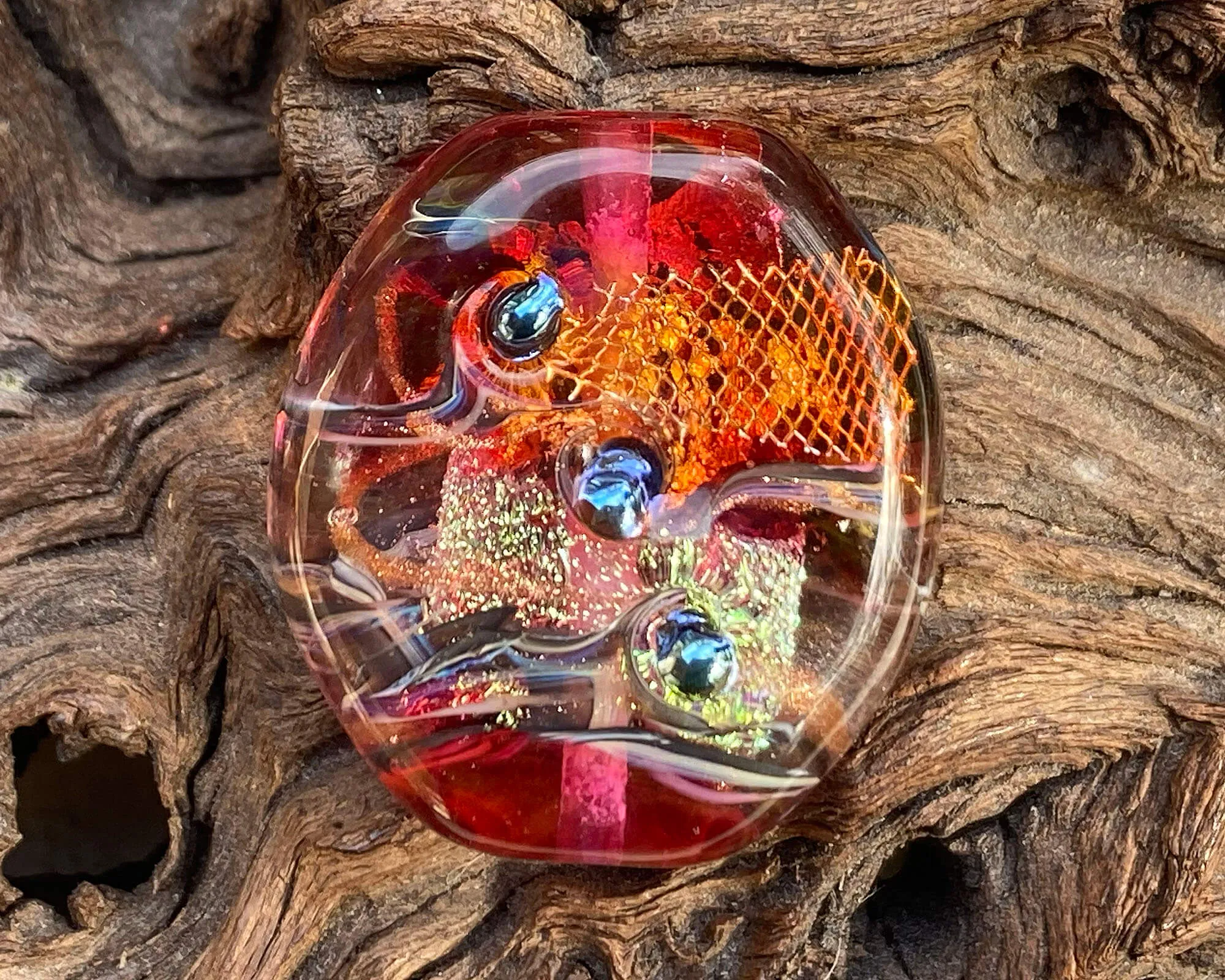 Fuchsia Pink Treasure Lampwork Focal Bead SRA