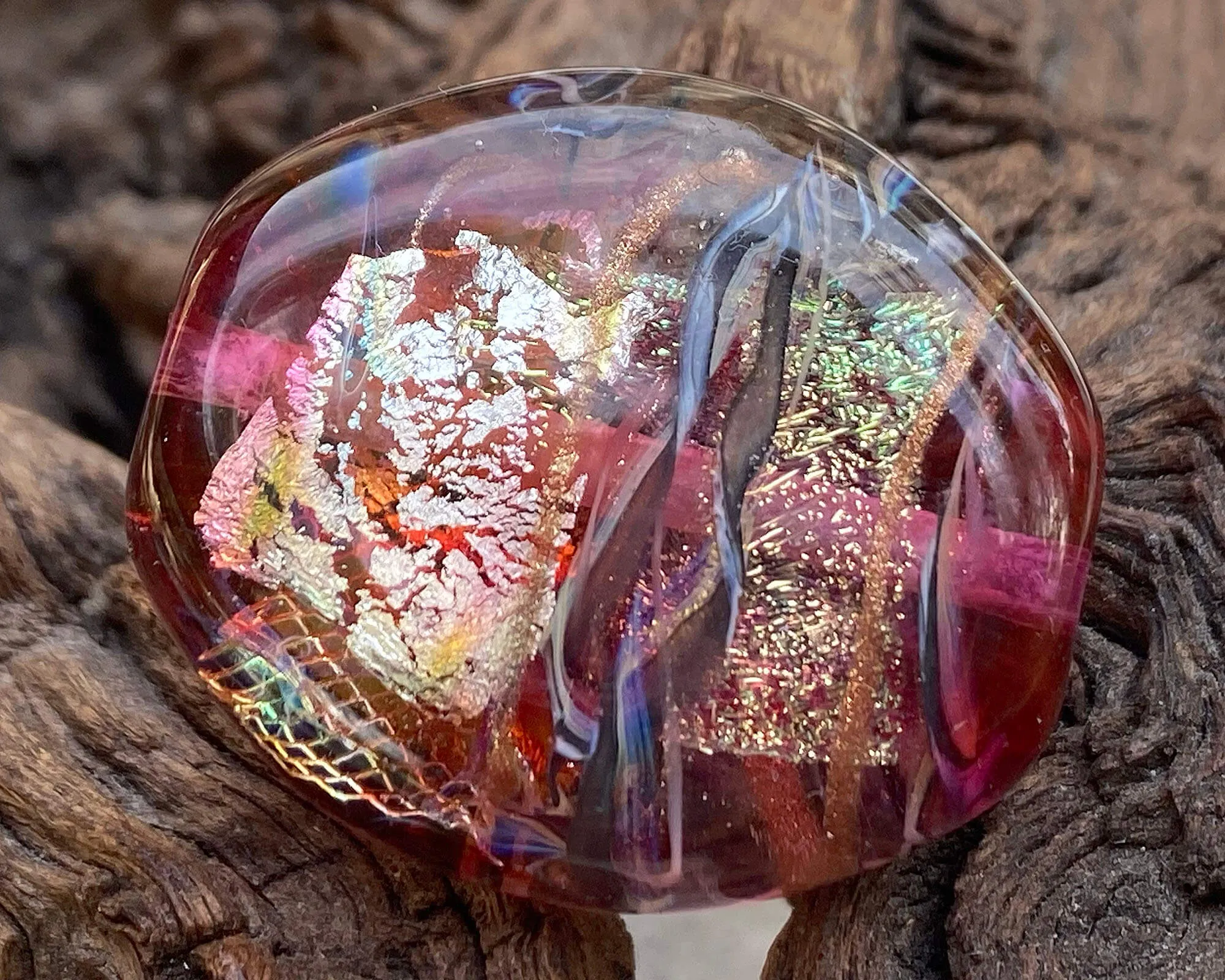 Fuchsia Pink Treasure Lampwork Focal Bead SRA