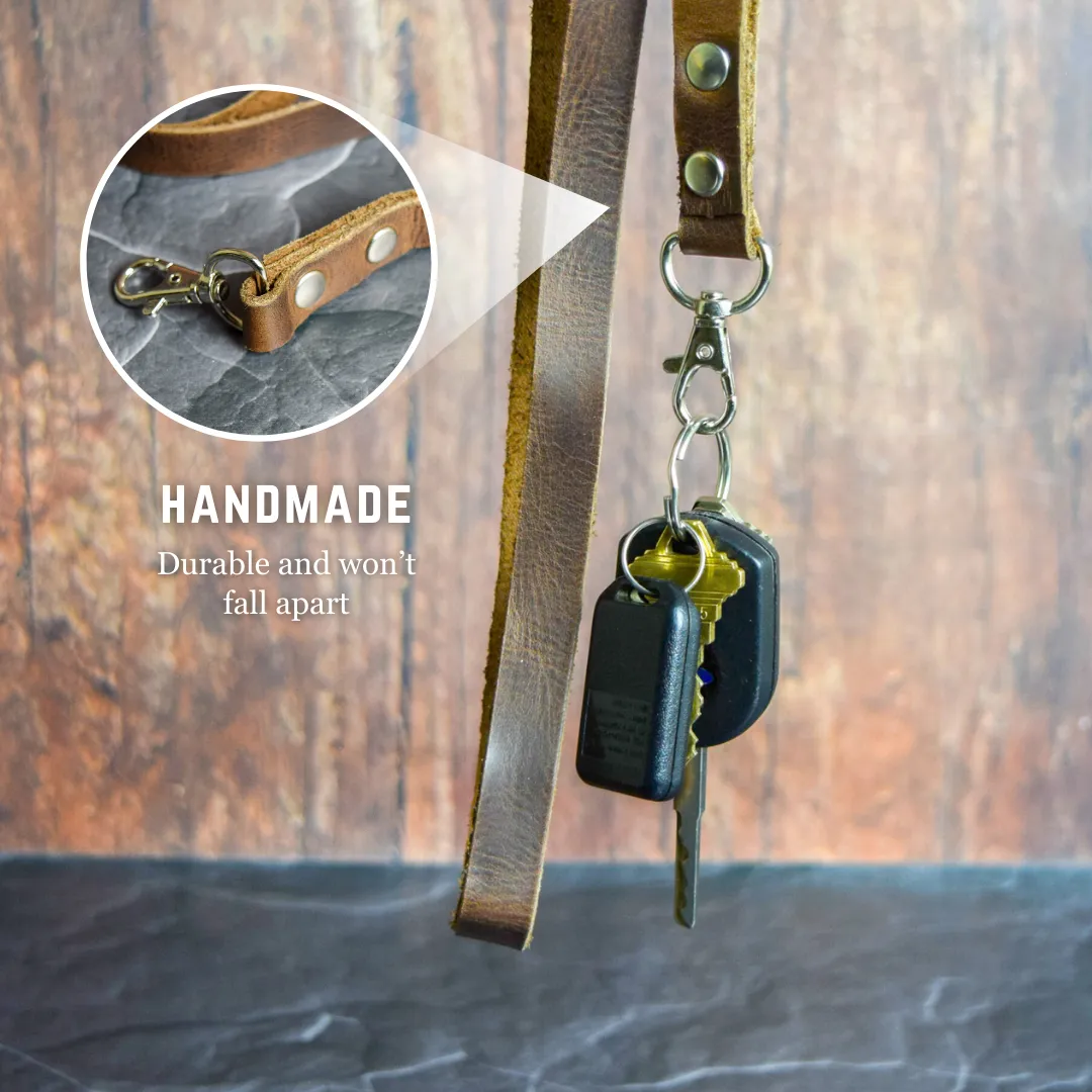 Full-Grain Leather Lanyard for Keys or ID Badges by World Orphans