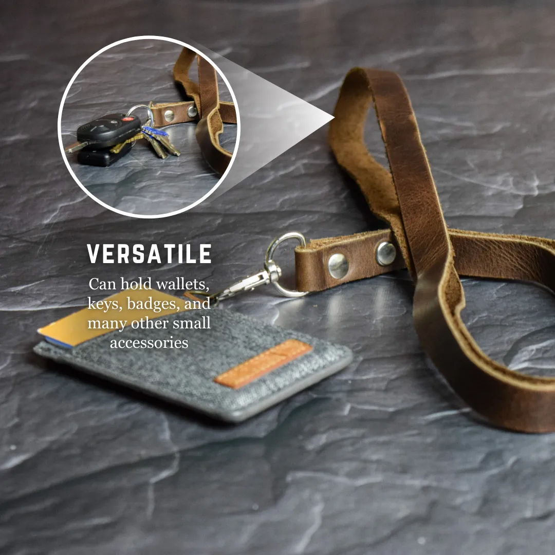 Full-Grain Leather Lanyard for Keys or ID Badges by World Orphans