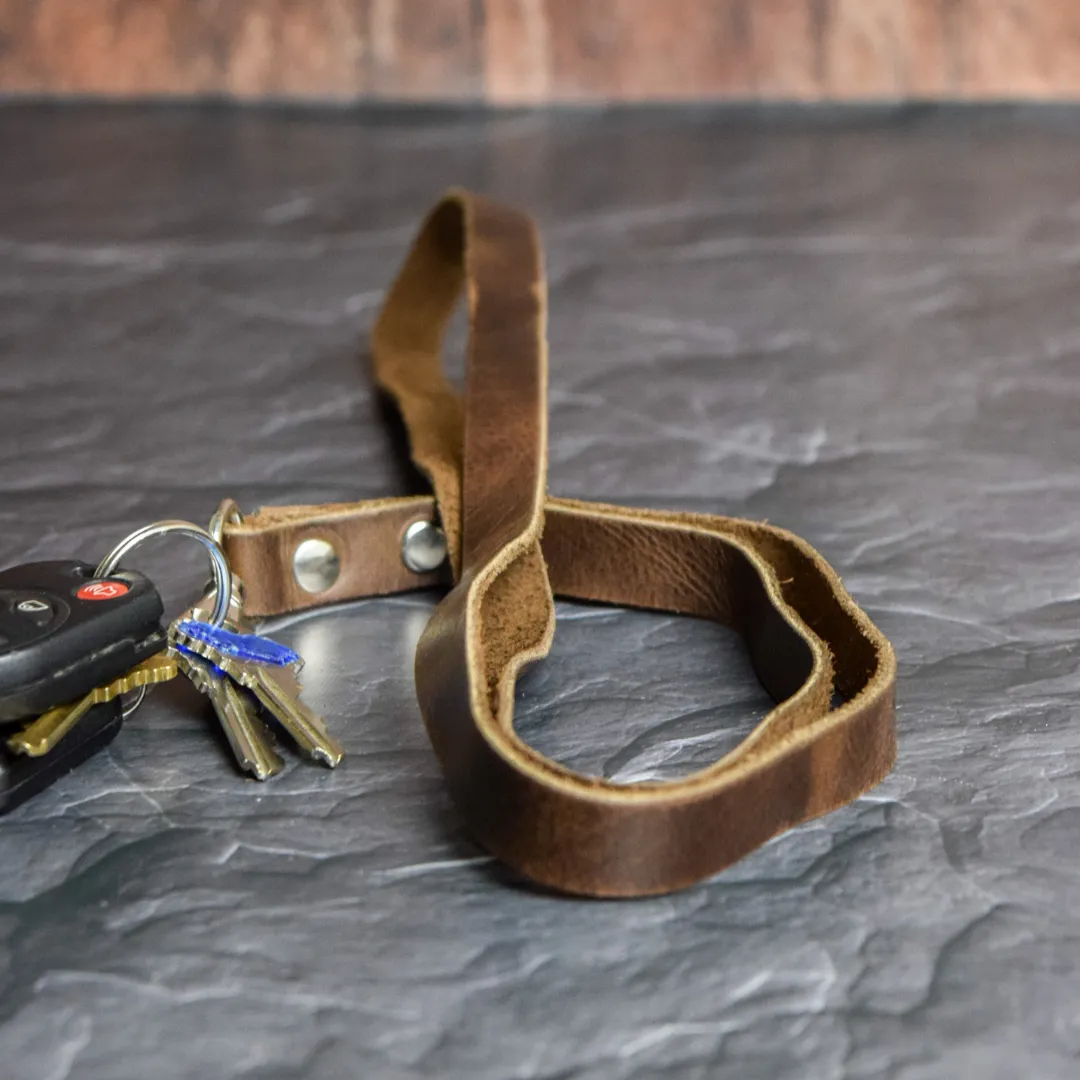 Full-Grain Leather Lanyard for Keys or ID Badges by World Orphans