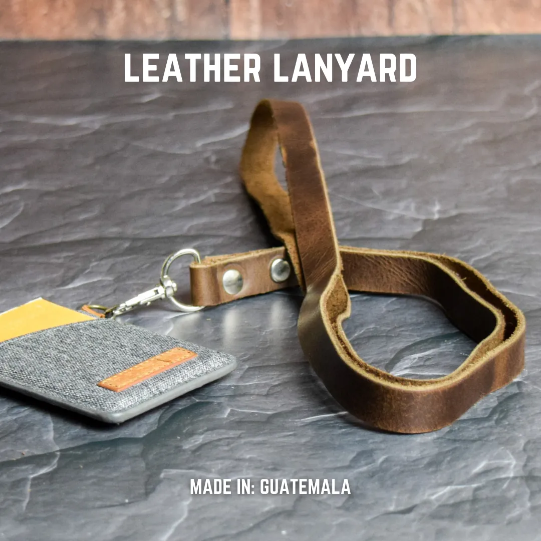 Full-Grain Leather Lanyard for Keys or ID Badges by World Orphans