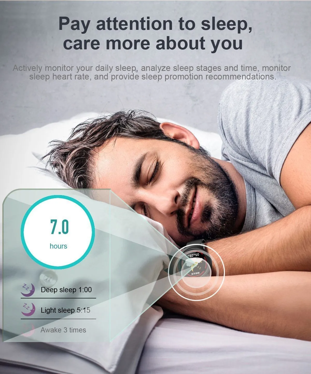 Full HD IPS Circular Screen Band Heart Rate Monitor Sport Mode Fitness Tracker Smart Watch