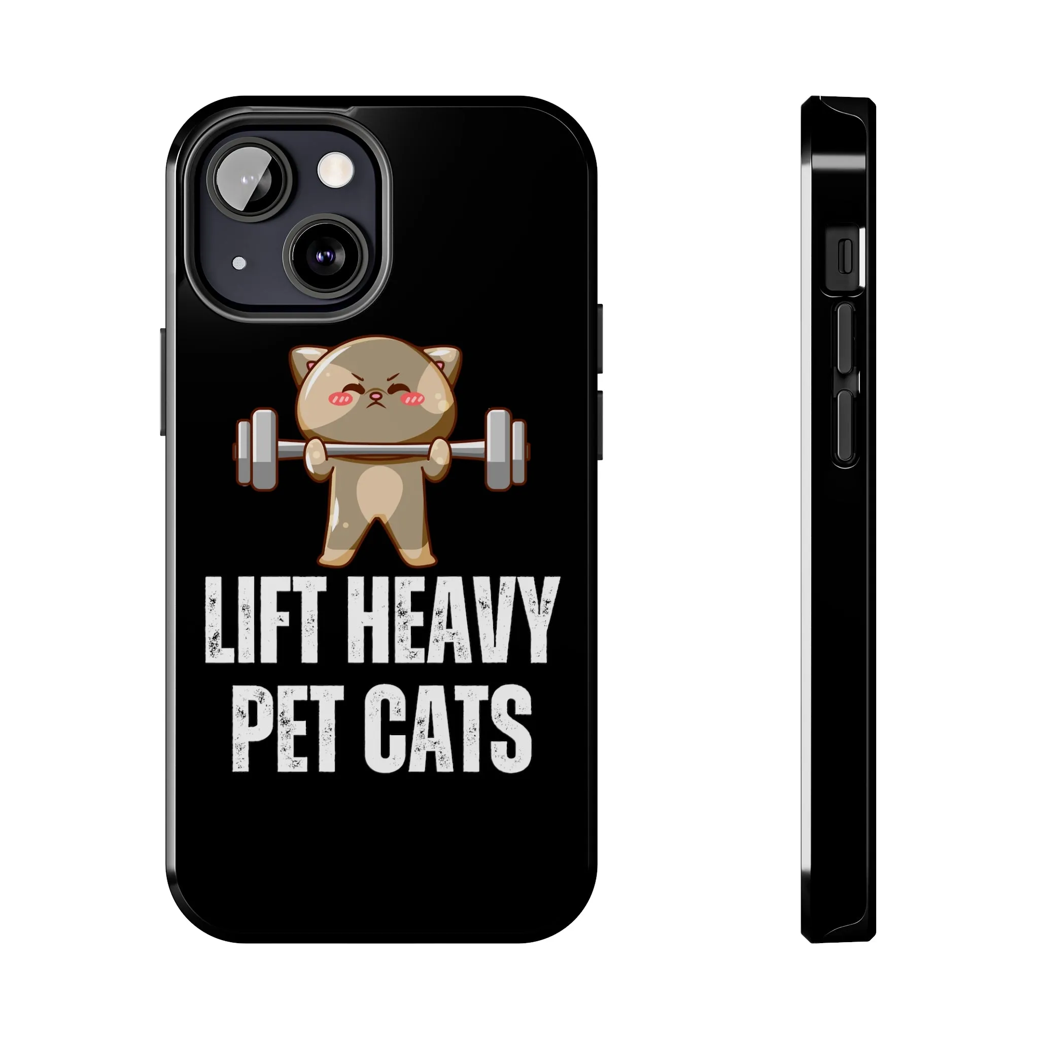 Funny Cat iPhone Case for Gym lover gift for Fitness Lover Cat Lifting Weights Lift HEAVY Pet CATS protective case