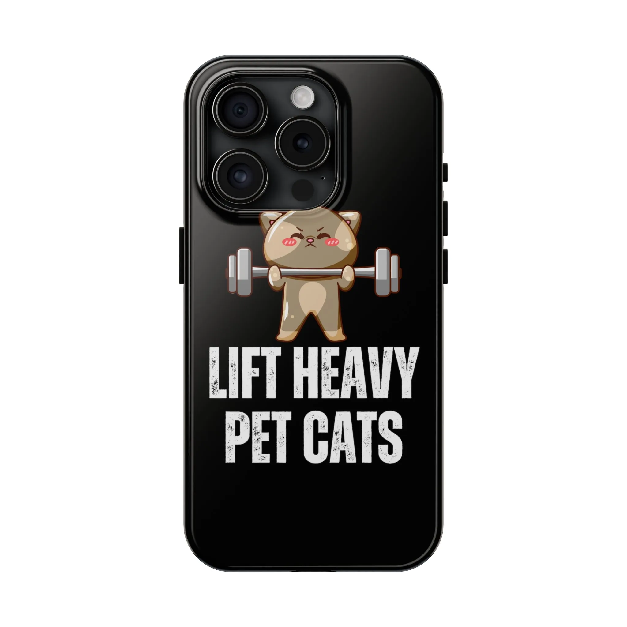Funny Cat iPhone Case for Gym lover gift for Fitness Lover Cat Lifting Weights Lift HEAVY Pet CATS protective case