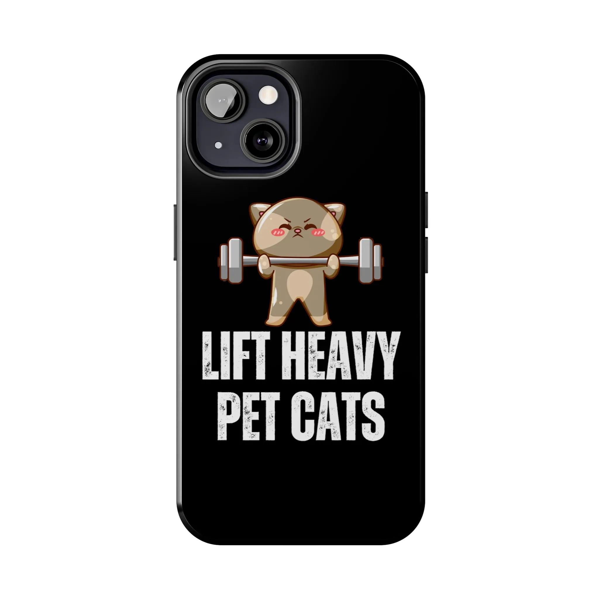 Funny Cat iPhone Case for Gym lover gift for Fitness Lover Cat Lifting Weights Lift HEAVY Pet CATS protective case