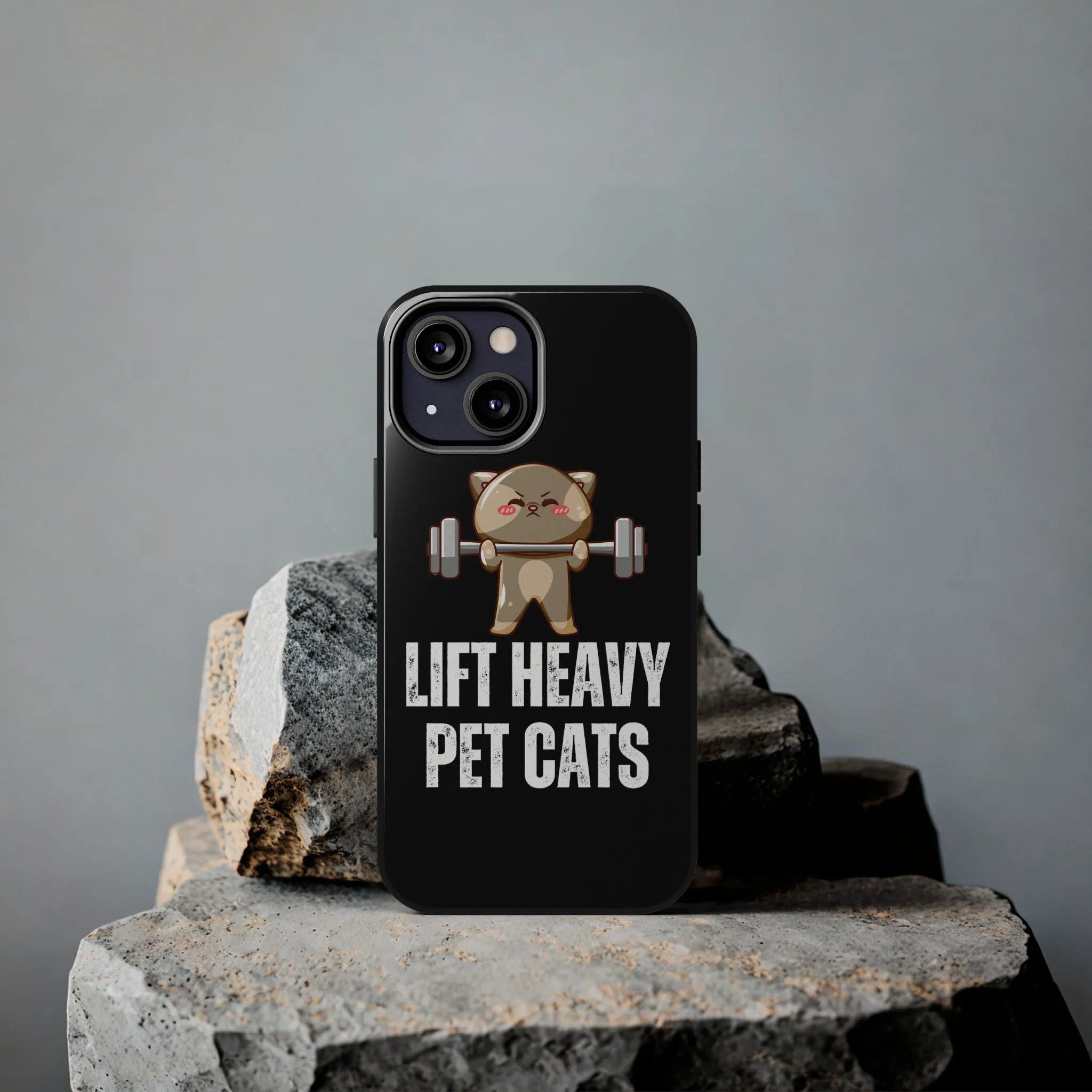 Funny Cat iPhone Case for Gym lover gift for Fitness Lover Cat Lifting Weights Lift HEAVY Pet CATS protective case