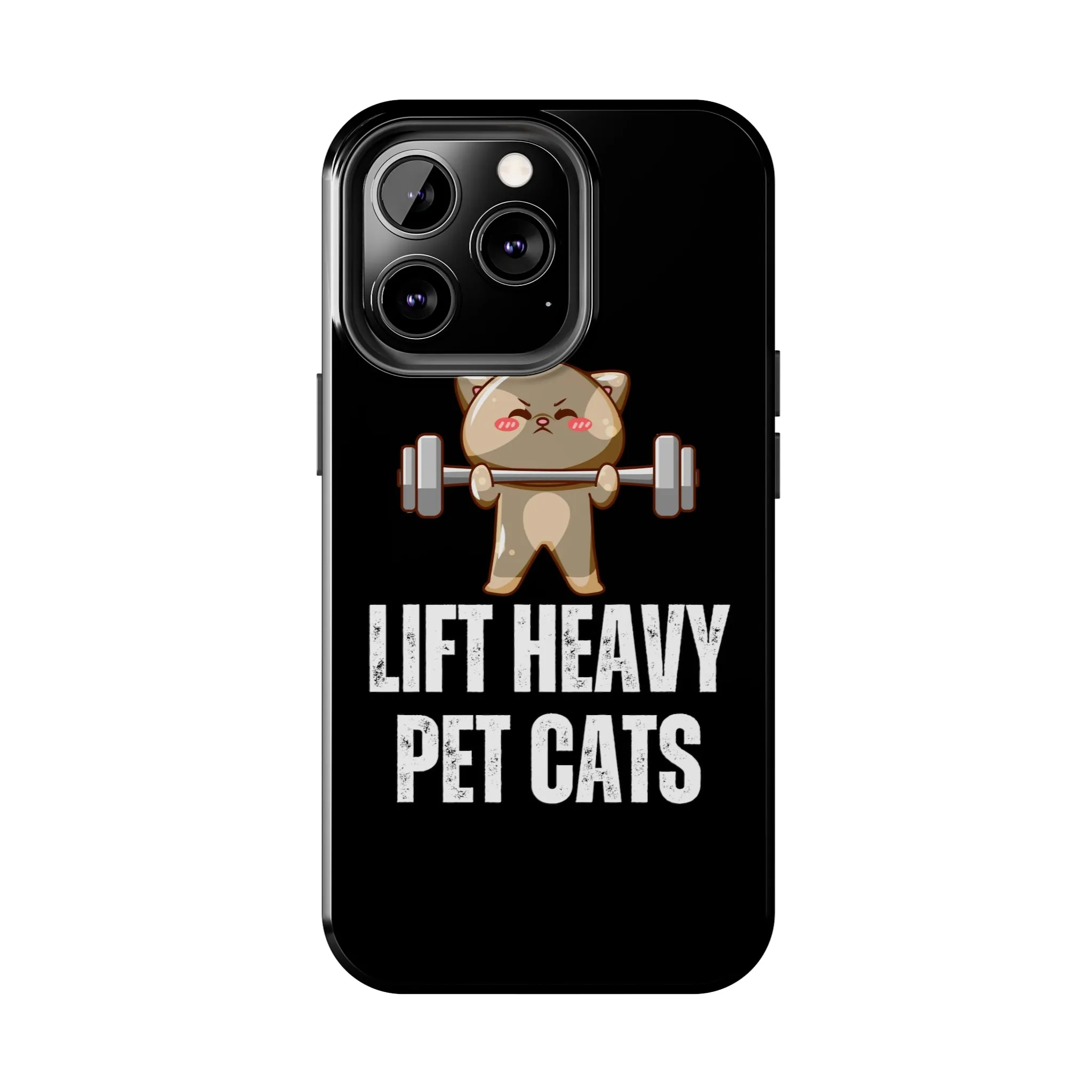 Funny Cat iPhone Case for Gym lover gift for Fitness Lover Cat Lifting Weights Lift HEAVY Pet CATS protective case
