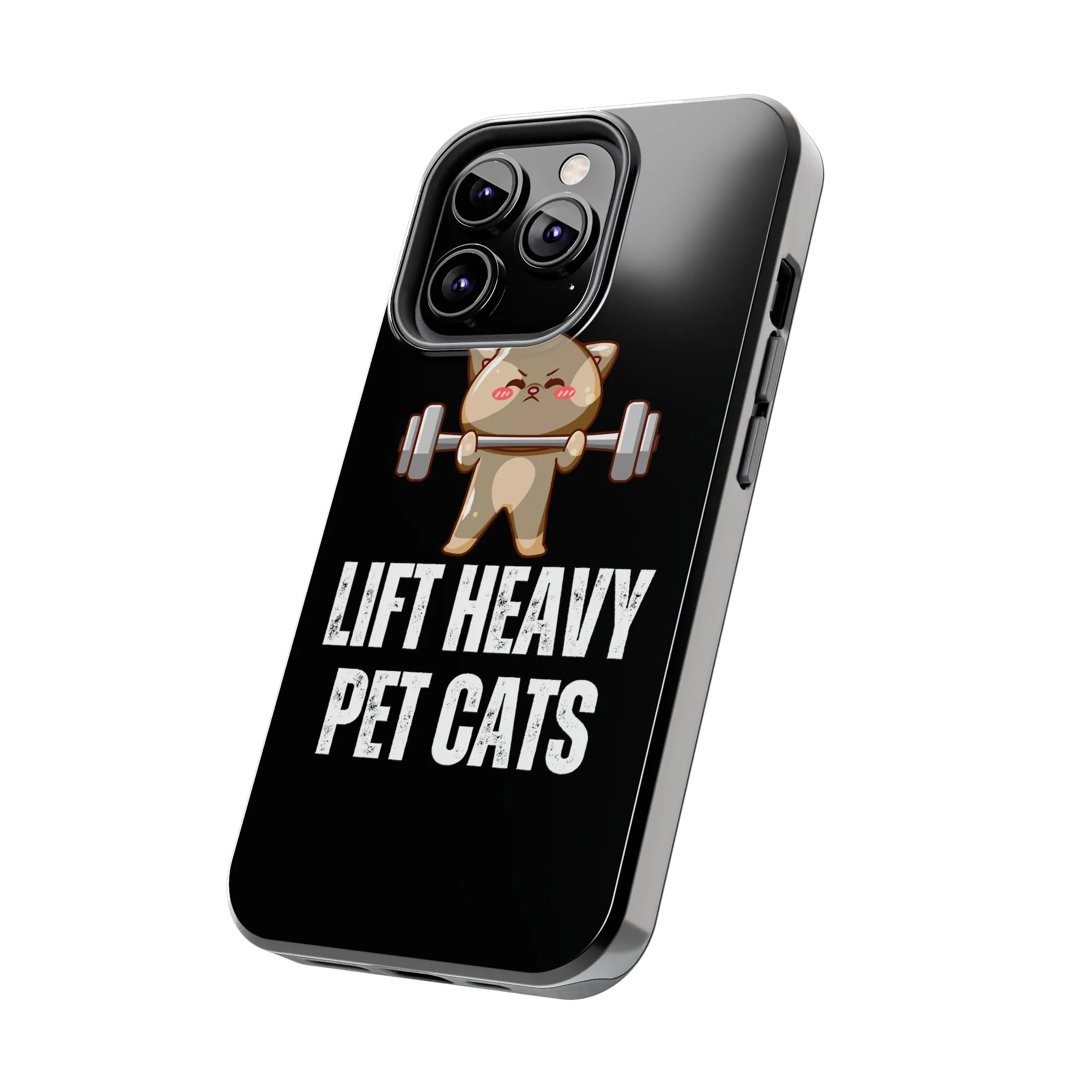 Funny Cat iPhone Case for Gym lover gift for Fitness Lover Cat Lifting Weights Lift HEAVY Pet CATS protective case