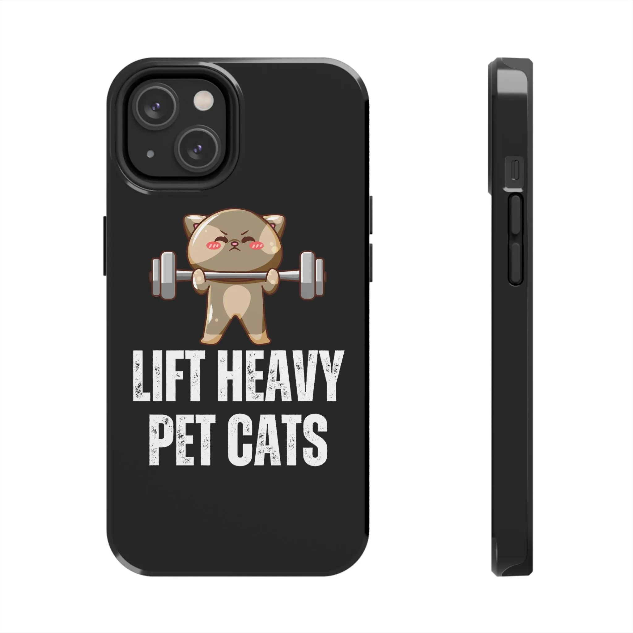 Funny Cat iPhone Case for Gym lover gift for Fitness Lover Cat Lifting Weights Lift HEAVY Pet CATS protective case
