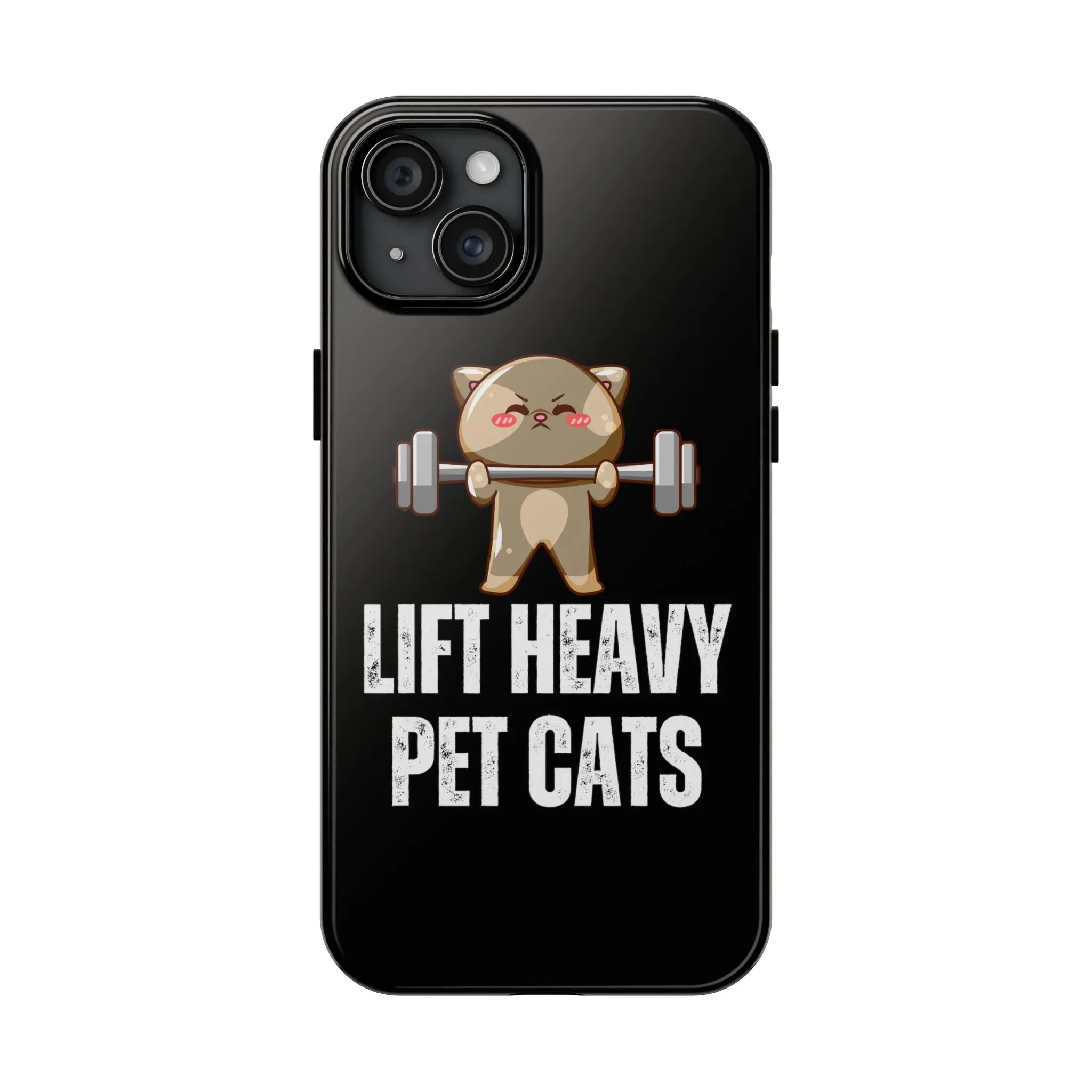 Funny Cat iPhone Case for Gym lover gift for Fitness Lover Cat Lifting Weights Lift HEAVY Pet CATS protective case